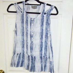 Ethereal Sleeves cutout shoulder peplum top size s